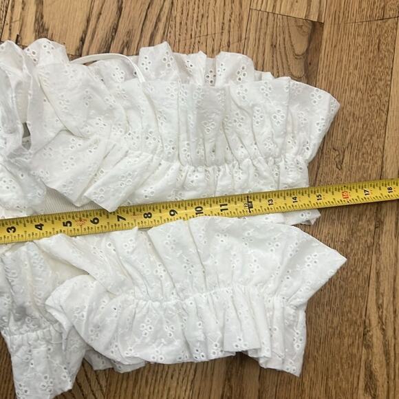 ZARA NWT RUFFLED EYELET CROPPED‎ TOP SIZE M - Picture 8 of 8
